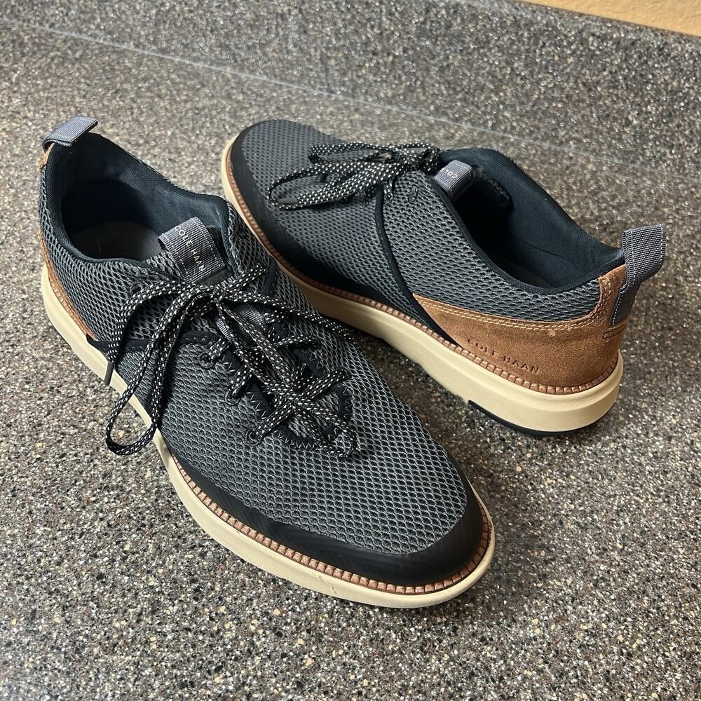 Cole Haan Grand 360 Mens 11M Shoe Gray Woven Fabric/Suede Casual Comfort Lace Up